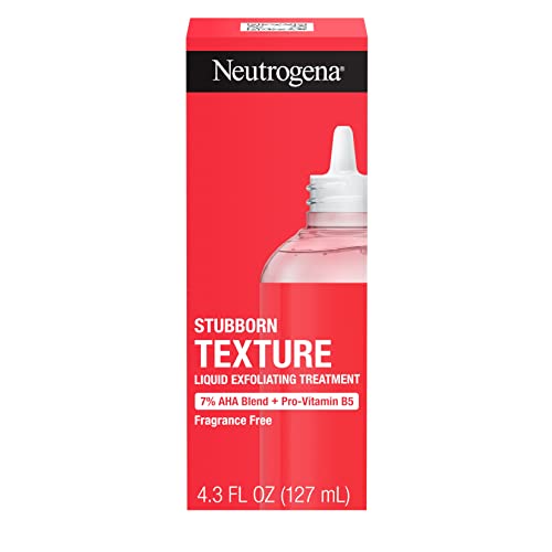 Neutrogena Stubborn Texture Liquid Exfoliant with 7% AHA Blend & Pro-Vitamin B5 designed for Acne-Prone & Oily Skin, Liquid Face Exfoliator, Oil- & Fragrance-Free, 4.3 Fl. Oz