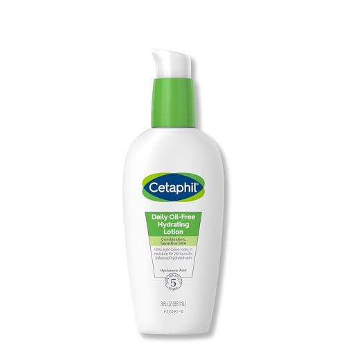 Cetaphil Daily Hydrating Lotion for Face, With Hyaluronic Acid, 3 fl oz, Lasting 24 Hr Hydration, for Combination Skin, No Added Fragrance, Non-Comedogenic