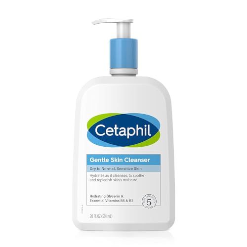 Cetaphil Face Wash, Hydrating Gentle Skin Cleanser for Dry to Normal Sensitive Skin, NEW 20oz, Fragrance Free, Soap Free and Non-Foaming