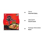 Nongshim Gourmet Spicy Shin Noodle Soup Bowl, 12 Pack, Microwaveable Ramyun Soup Noodles, No MSG Added - Image 4