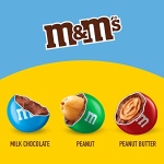 M&M'S Peanut, Peanut Butter & Milk Chocolate Variety Pack Full Size Milk Chocolate Candy Assortment, 30.58 oz 18 ct - Image 9