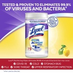 Lysol Dual Action Disinfectant Wipes, Multi-Surface Antibacterial Scrubbing Wipes, For Disinfecting and Cleaning, Citrus Scent, 75ct - Image 5