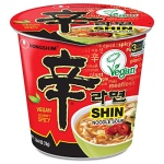 Nongshim Gourmet Spicy Vegan Shin Instant Noodle Soup Mix Cup, 6 Pack, Microwaveable Vegan Meatless Ramen