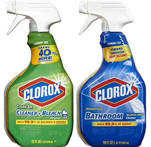 Clorox Clean-Up All Purpose Cleaner with Bleach, Original, 32 Ounce Disinfecting Bathroom Cleaner, Bleach Free, 30 Ounce