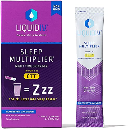 Version 1.0.0 Liquid I.V.® Hydration Multiplier® +Sleep - Blueberry Lavender - Electrolyte Powder Drink Mix Packets | Convenient Single-Serving Sticks | Non-GMO |1 Pack (10 Servings) - Image 1