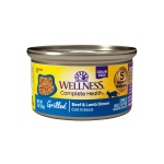 Wellness Complete Health Grilled, Adult Wet Cat Food, Natural, Protein-Rich, Grain-Free, Canned, 3 Ounce, 12 Pack, (Beef and Lamb Dinner Recipe)