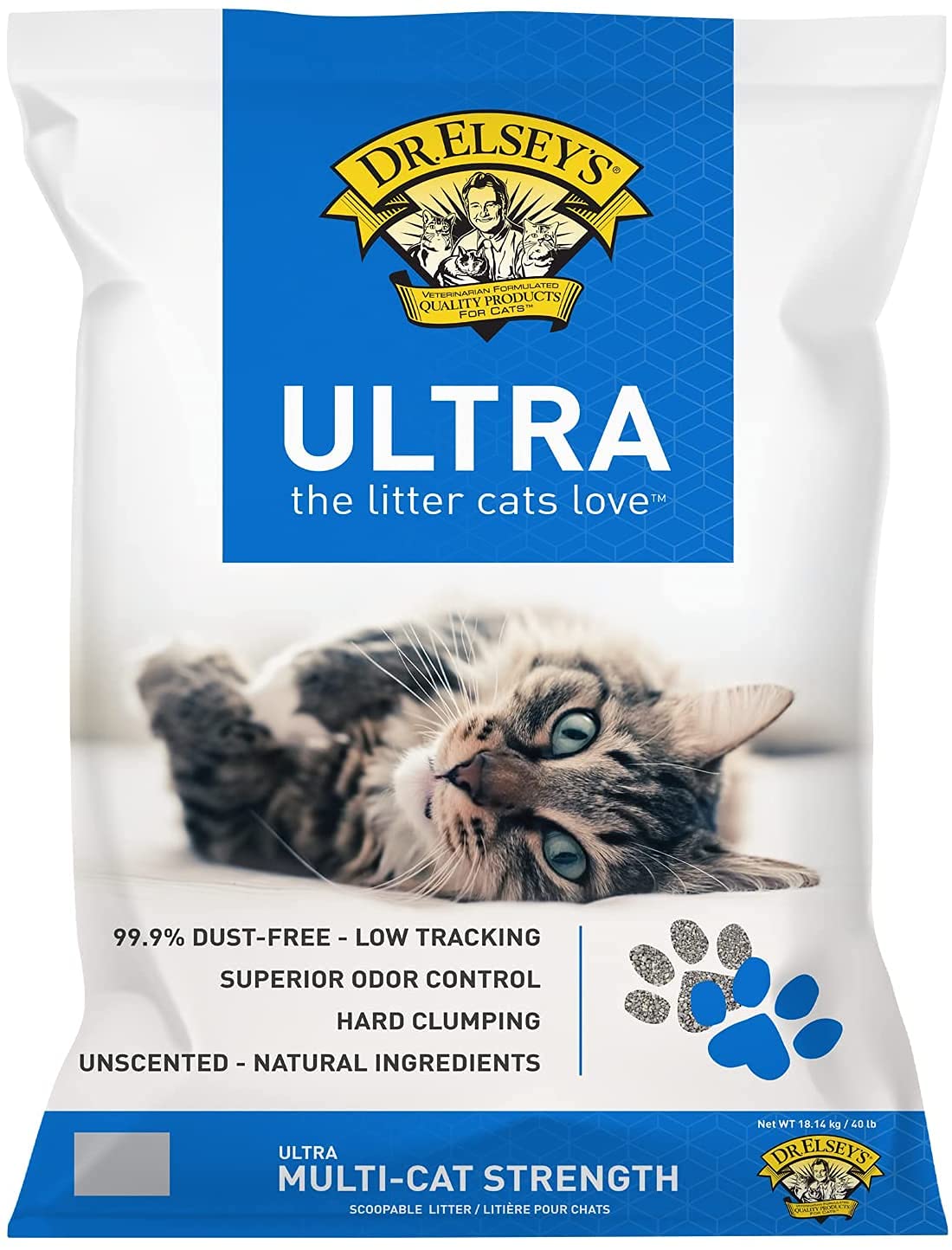 Dr. Elsey's Ultra UnScented Clumping Clay Cat Litter 40 lb. Bag