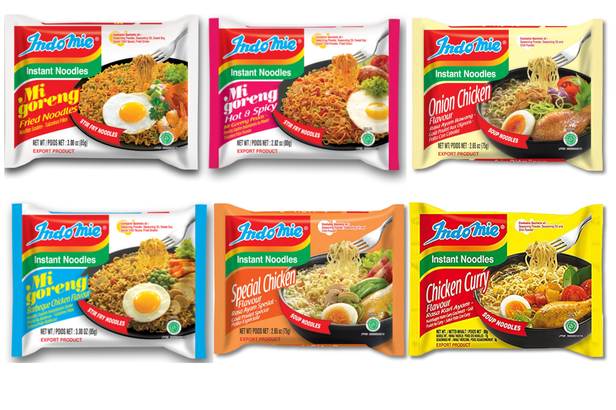 Indomie Variety Pack 1 Case (30 Bags)