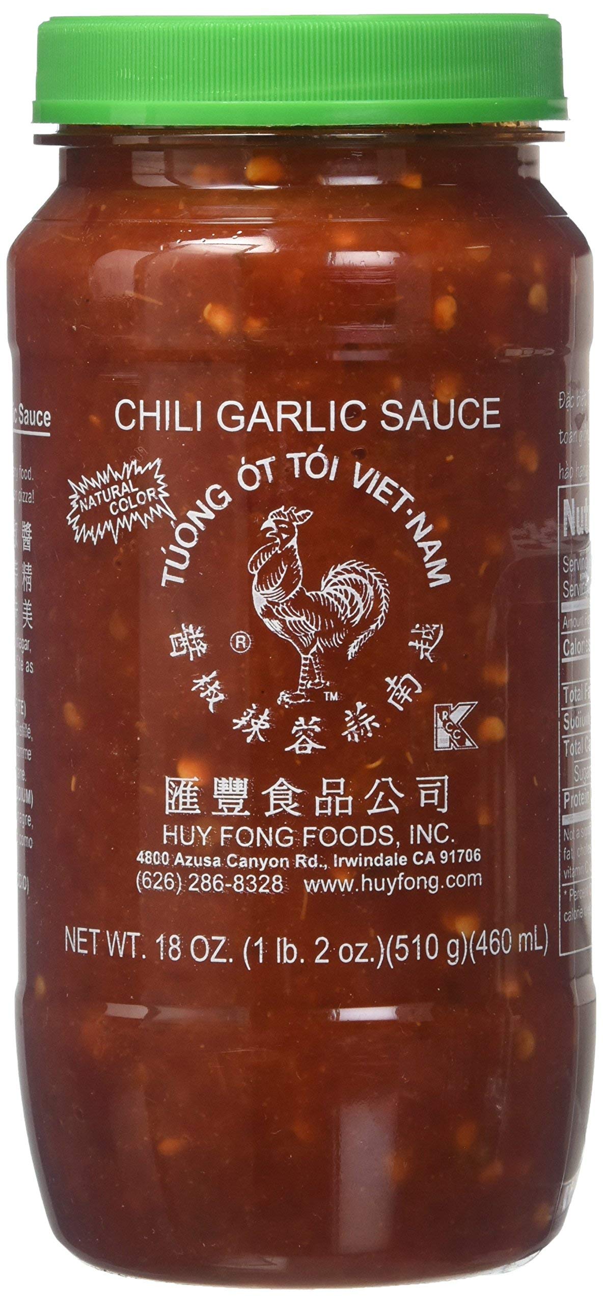 Huy Fong Sauce Chili Garlic,18 oz, 2 Pack