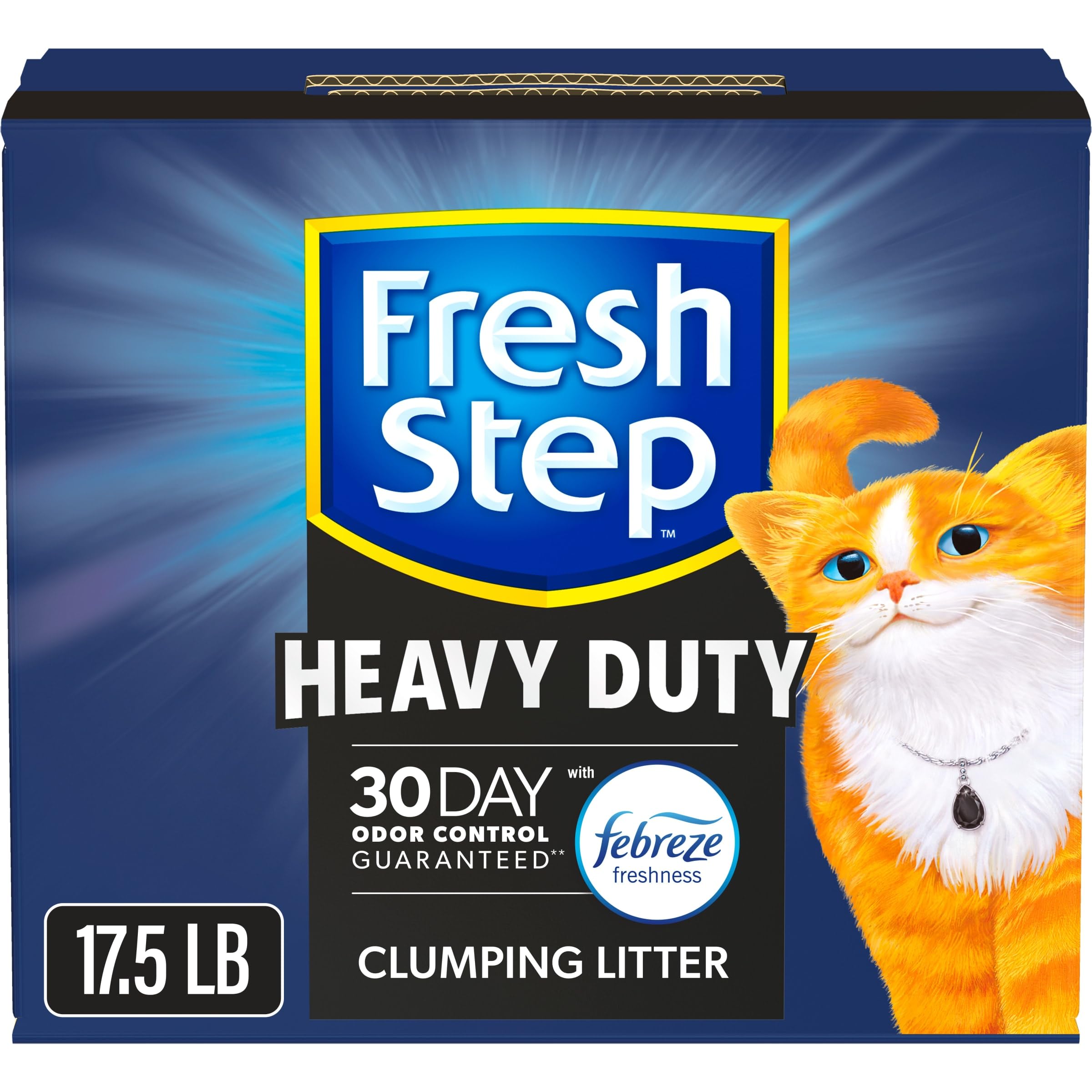 Version 1.0.0 Fresh Step Clumping Cat Litter, Heavy Duty Advanced, Long Lasting 30-Day Odor Control with Odor Eliminating Carbon, 17.5 lb - Image 1