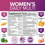 Womens Vitamins Multivitamin - Daily Multi for Women with Vitamin A, C, D, E, B6, B12, Zinc & Calcium, Energy & Immune Support, Nature's Multivitamin for Women, Non-GMO & Gluten Free - 120 Capsules - Image 8